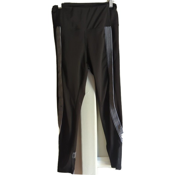 Nanette Lepore Women's Small Black Workout Pants Stretchy with White/ Cut outs - Picture 1 of 8